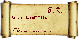 Bahis Kamélia névjegykártya